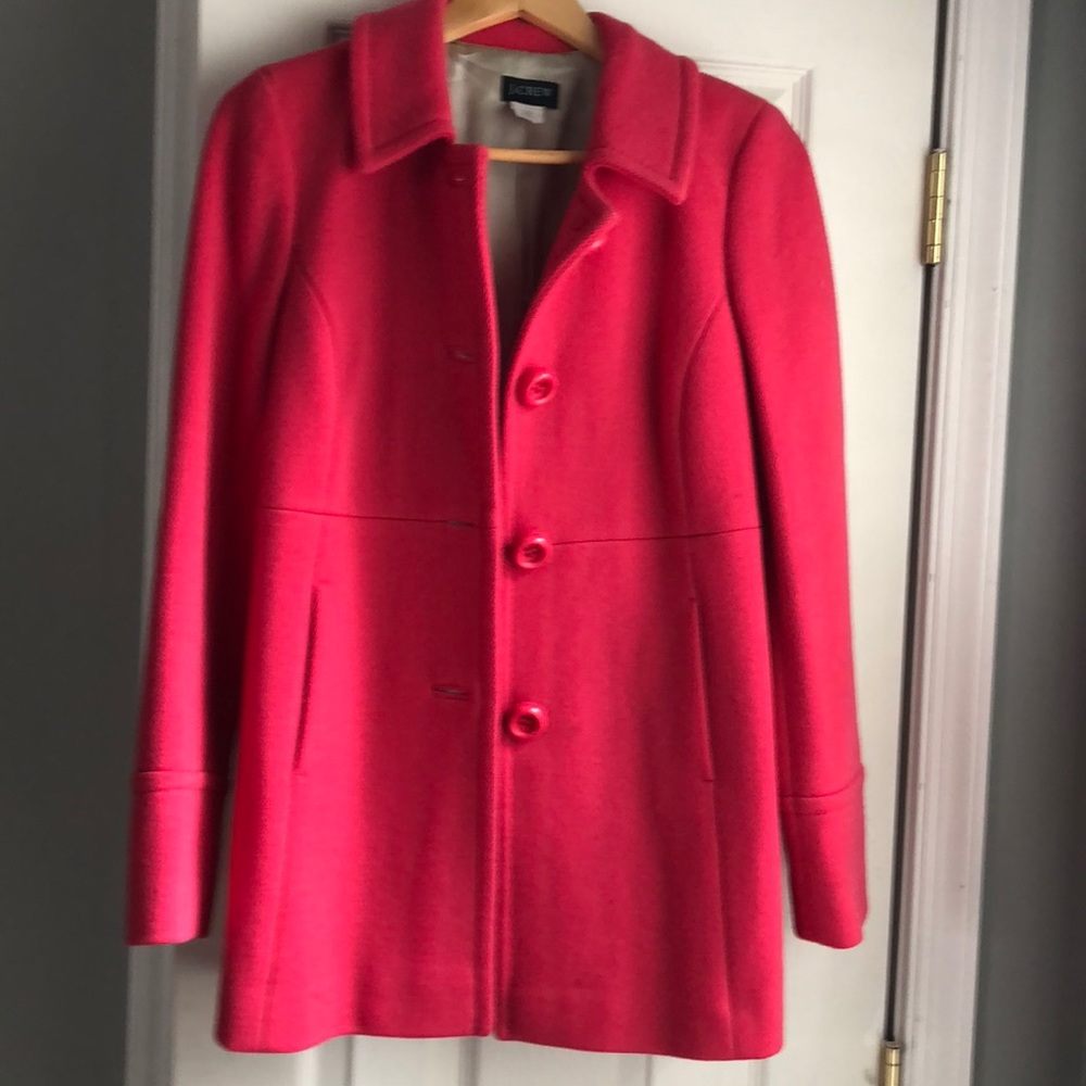 JCrew pink wool coat
